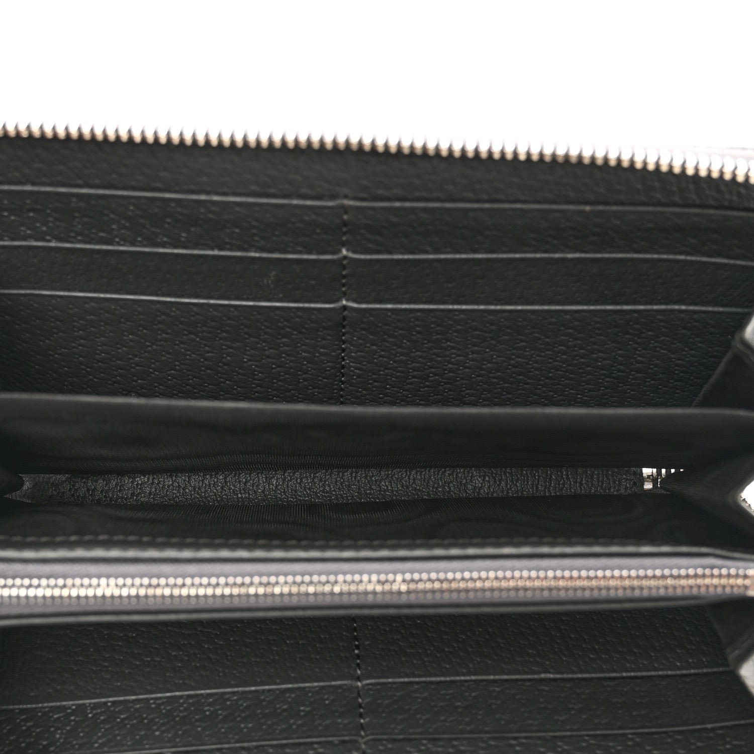 Gucci GG Supreme Monogram Textured Dollar Calfskin Ophidia Zip Around Wallet Grey Black Graphite Grey 5 of 9