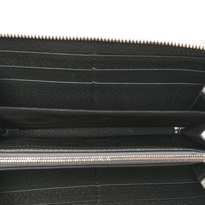 Gucci GG Supreme Monogram Textured Dollar Calfskin Ophidia Zip Around Wallet Grey Black Graphite Grey 5 of 9