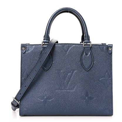 Louis Vuitton Metallic Empreinte Monogram Giant Onthego PM Navy Nacre 1 of 10