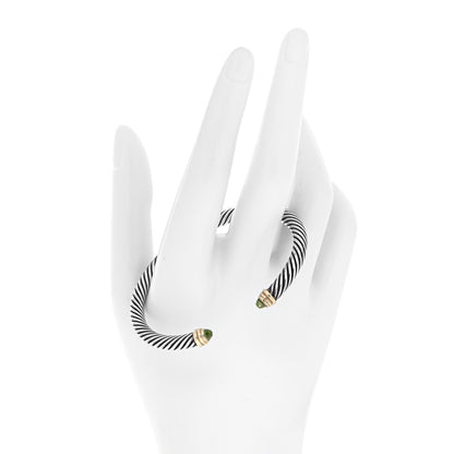 David Yurman Sterling Silver 14K Yellow Gold Peridot 5mm Cable Classics Petite Color Bracelet 2 of 4