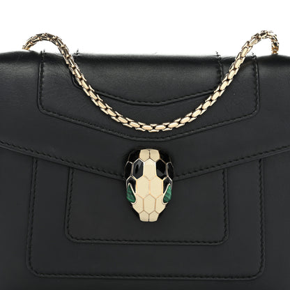 Bulgari Calfskin Small Serpenti Forever Snake Strap Crossbody Bag Black 7 of 12