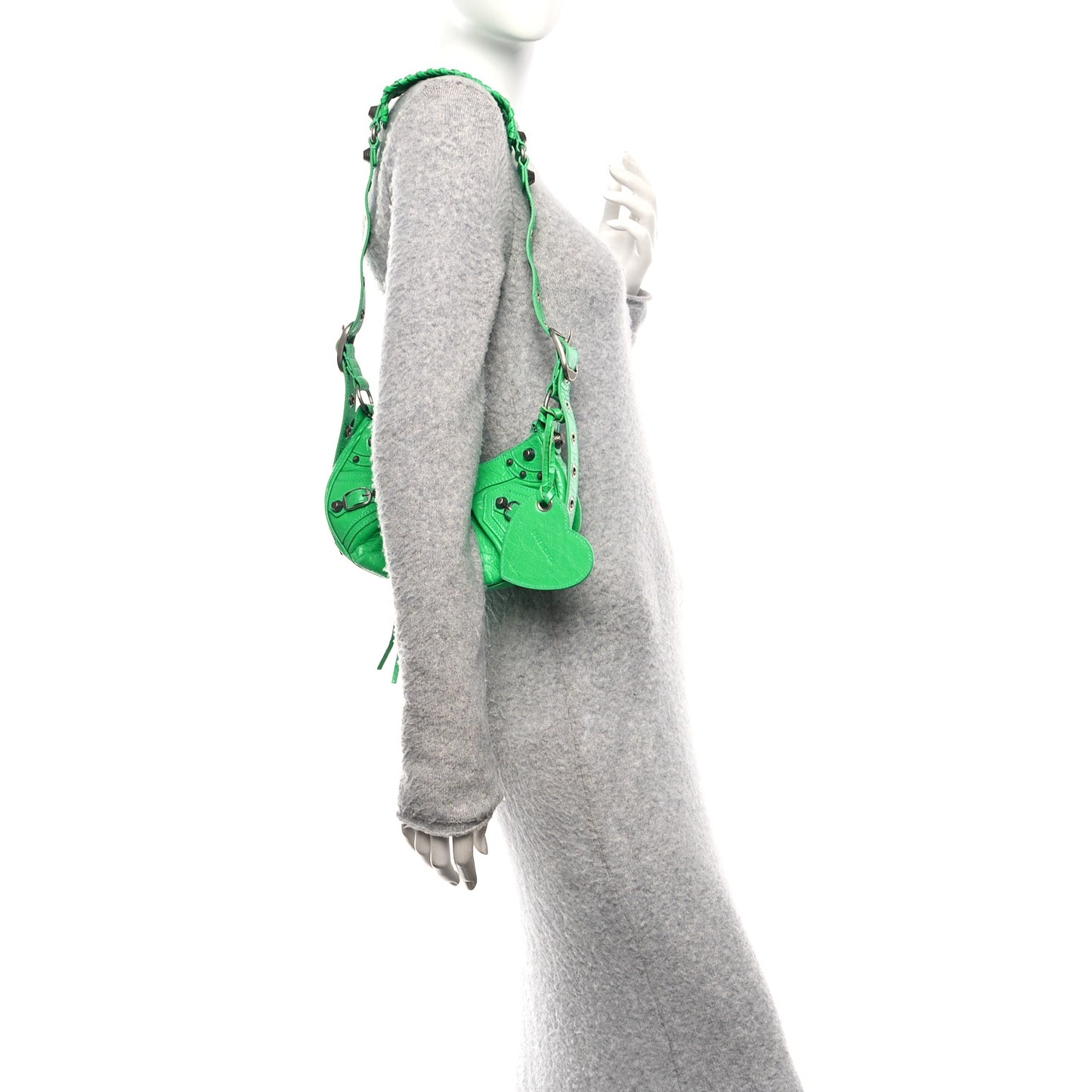 Agneau Arena Le Cagole Shoulder Bag XS Vivid Green