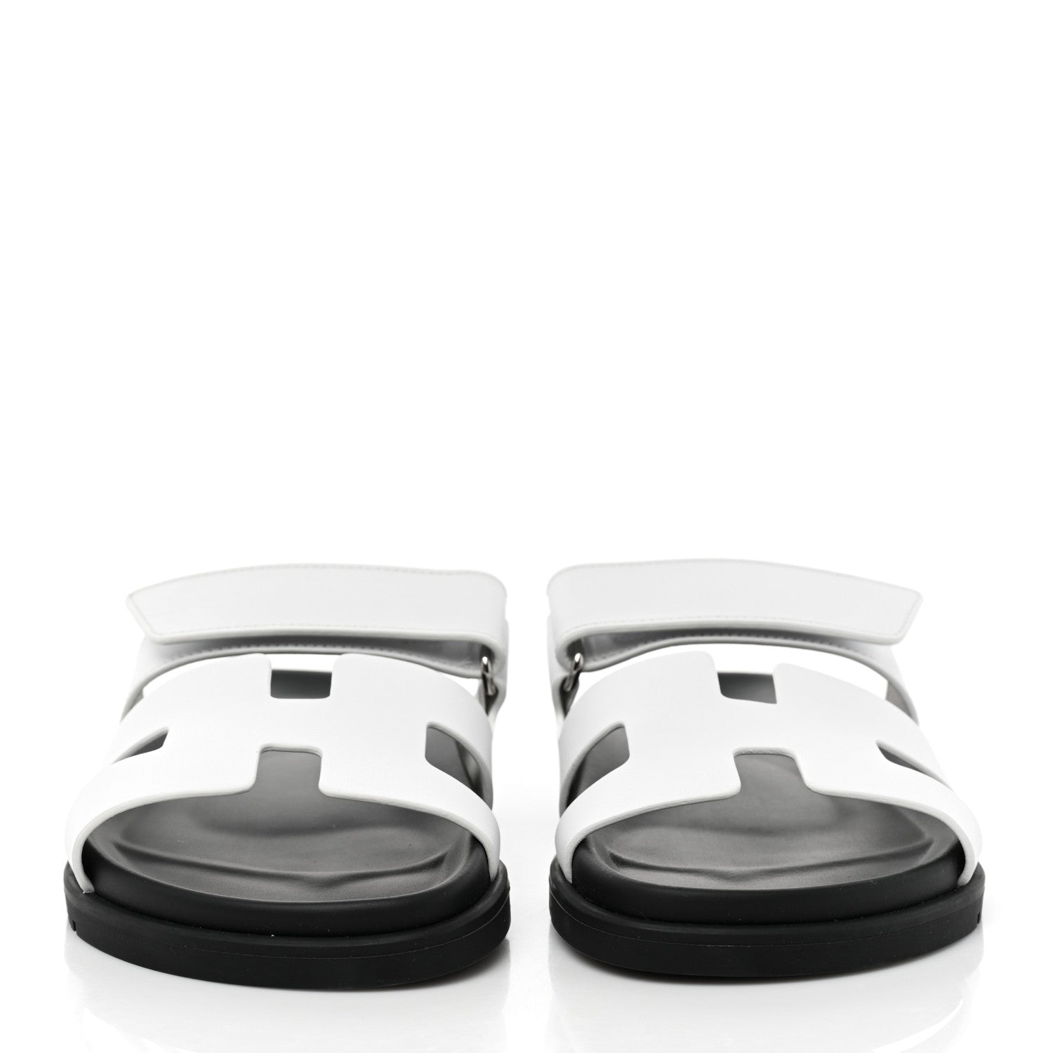 Hermes Calfskin Womens Chypre Sandals 37.5 White 2 of 8