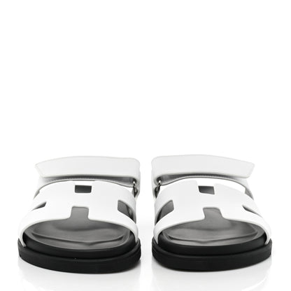Hermes Calfskin Womens Chypre Sandals 37.5 White 2 of 8
