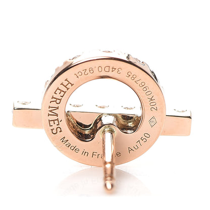 Hermes 18K Rose Gold Diamond Finesse Earrings 4 of 5