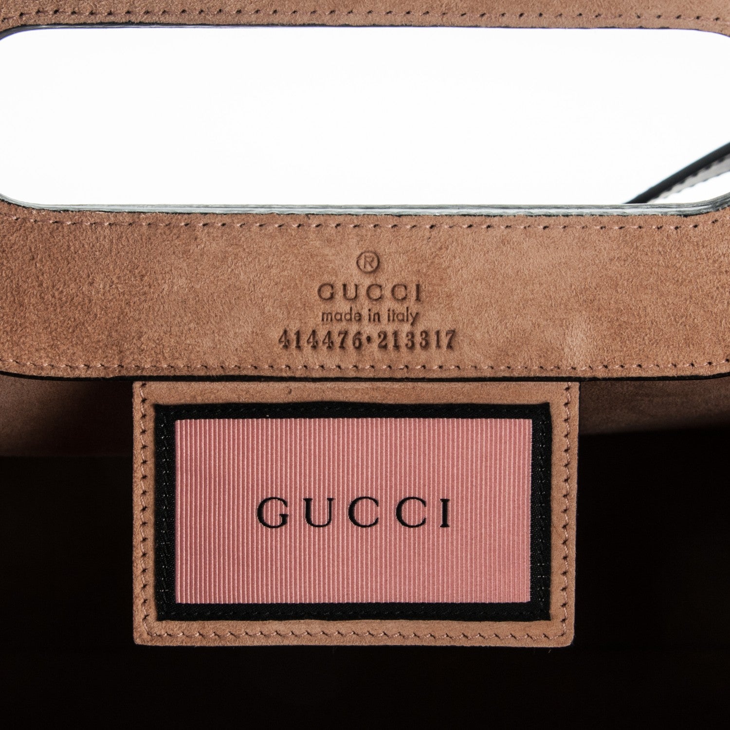 Gucci Calfskin GucciGhost Real Medium XL Tote Black Pink 7 of 7