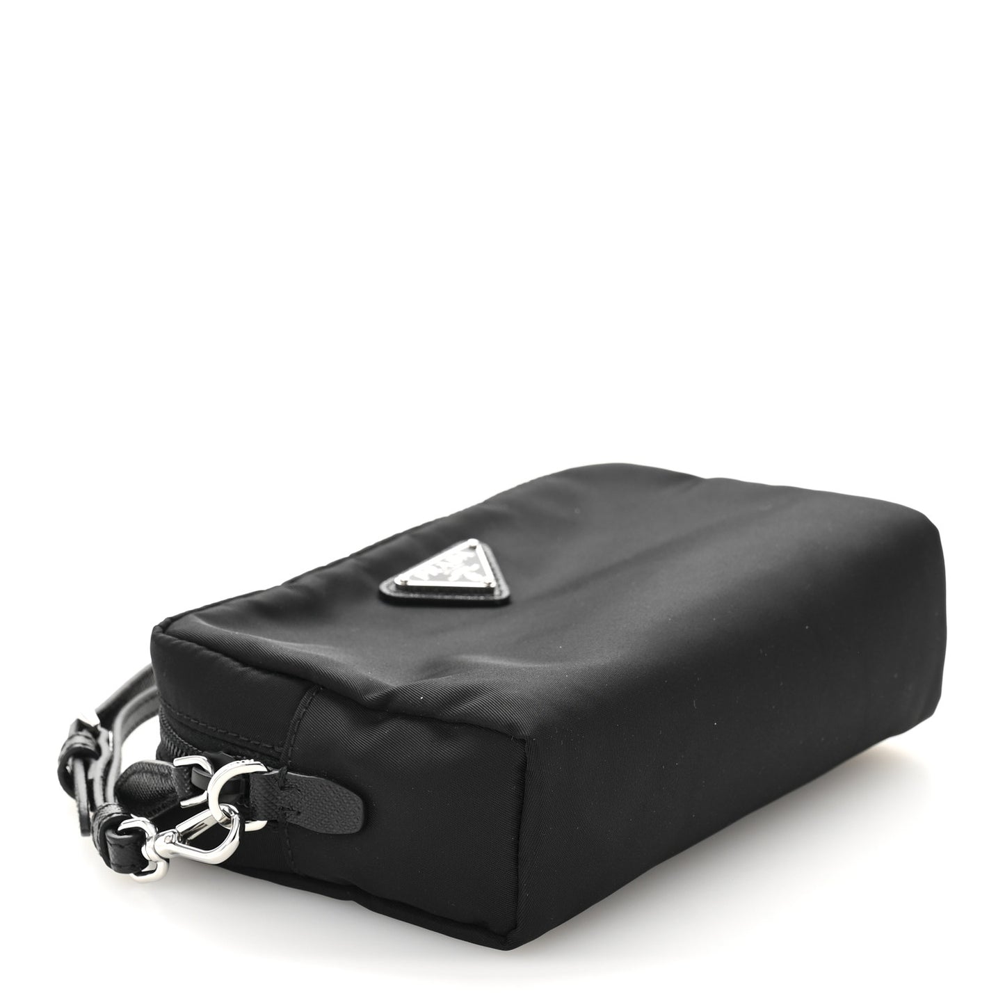 Re-Nylon Vela Saffiano Wristlet Black