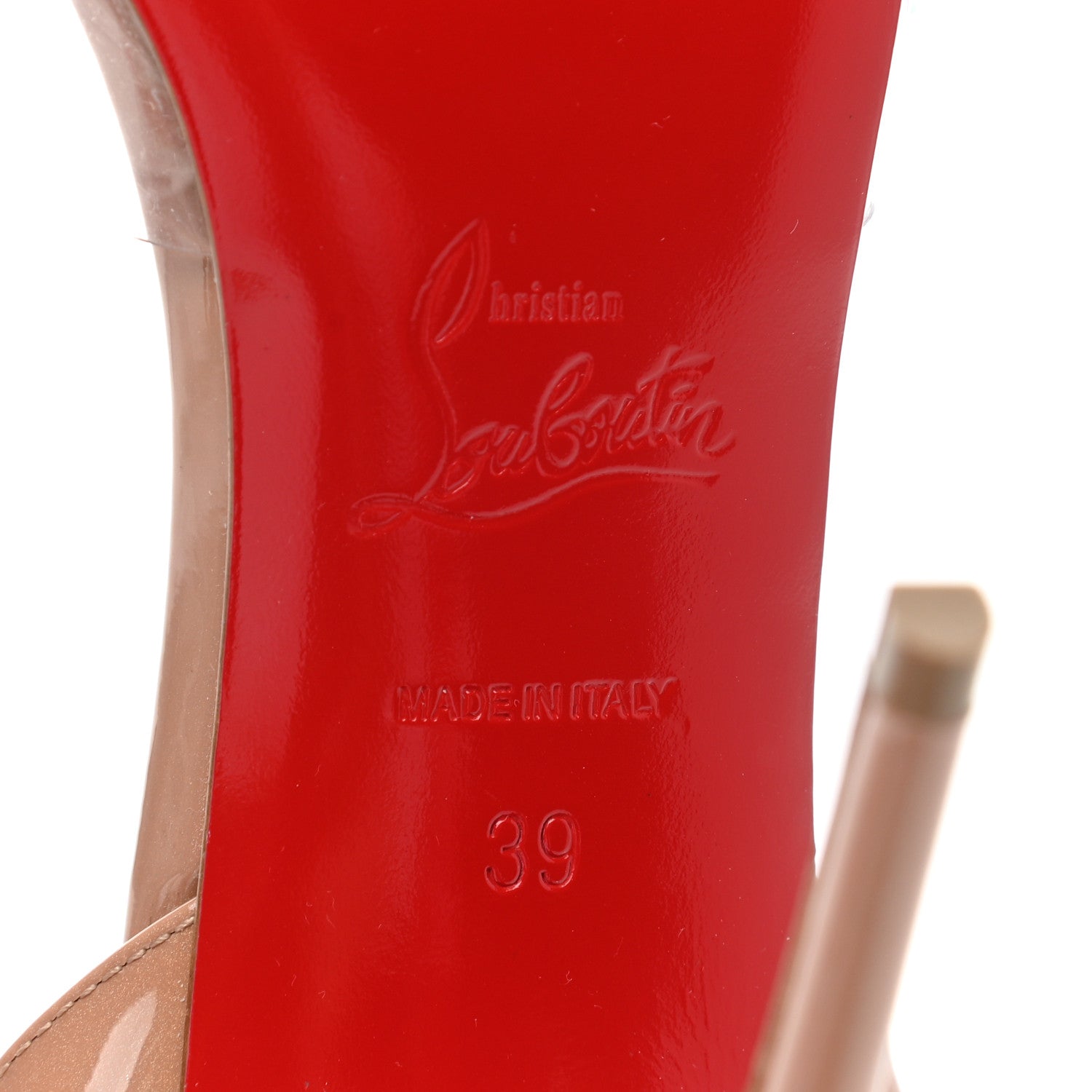 Christian Louboutin PVC Patent Psychic Spikaqueen 100 Pumps 39 Nude 6 of 7