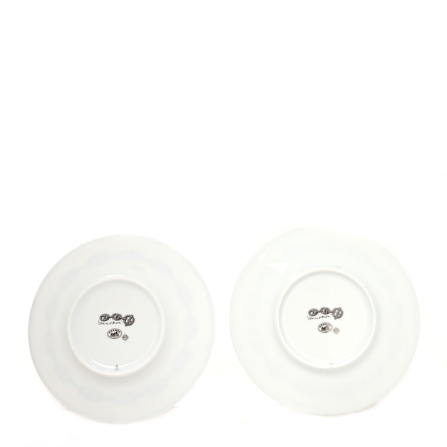 Porcelain Platinum Chaine d'Ancre Tea Cup and Saucer Set of 2