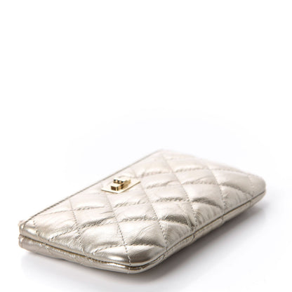 Chanel Metallic Aged Calfskin Quilted Small Reissue Cosmetic Case Gold 4 of 8