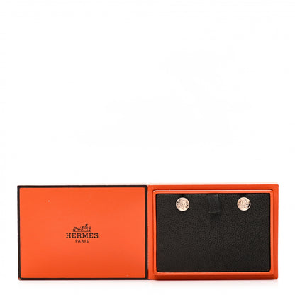 Hermes 18K Rose Gold TPM Ex-Libris Stud Earrings 6 of 6