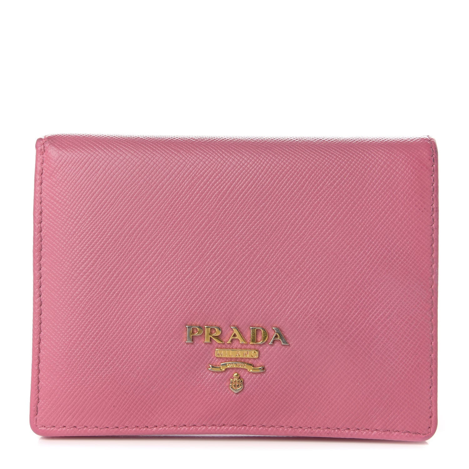 Prada Saffiano Metal Bi-Fold Wallet Geranio 1 of 8