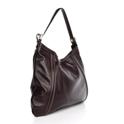 Gucci Calfskin Medium Britt Tote Dark Brown 3 of 7