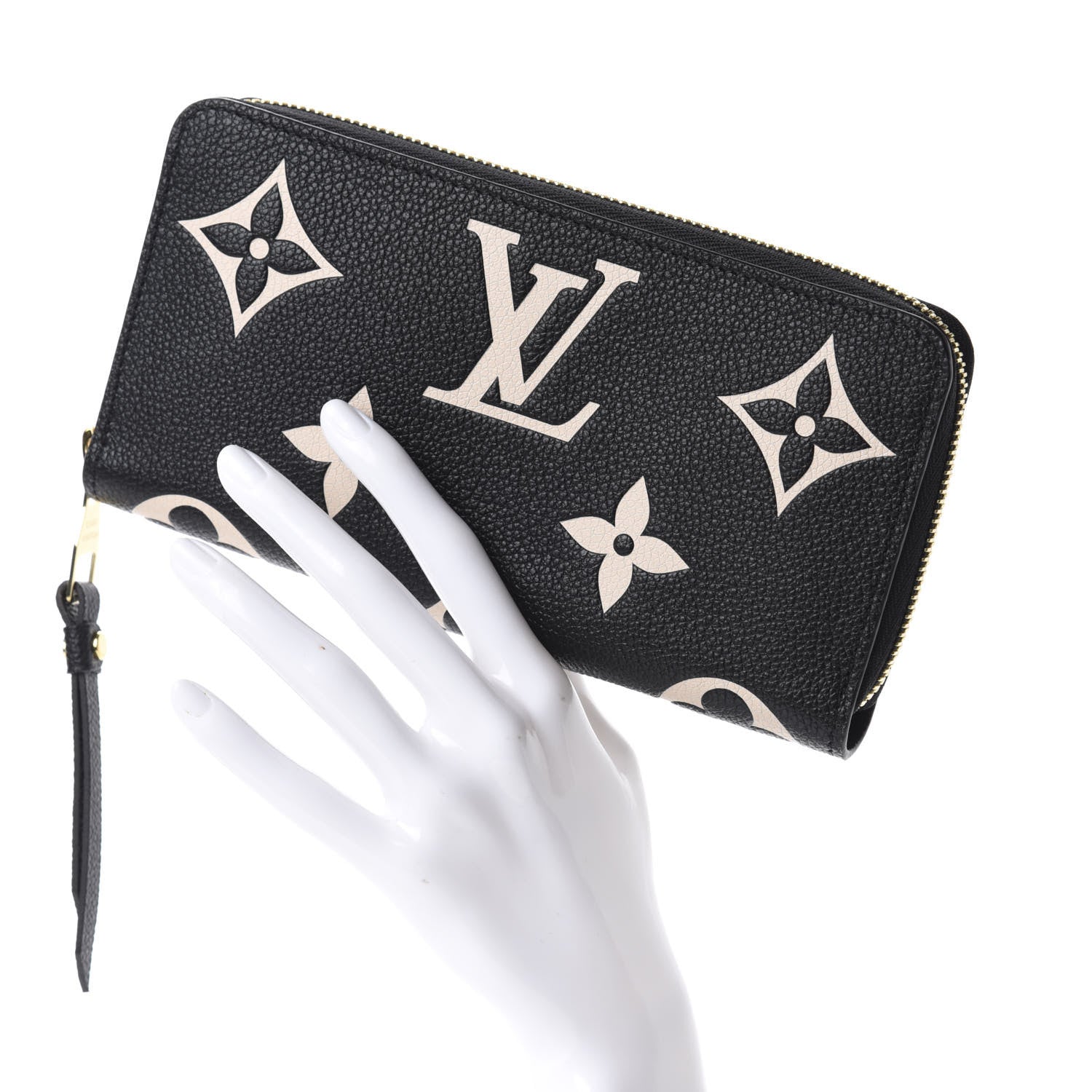 Louis Vuitton Empreinte Monogram Giant Zippy Wallet Black Beige 2 of 7