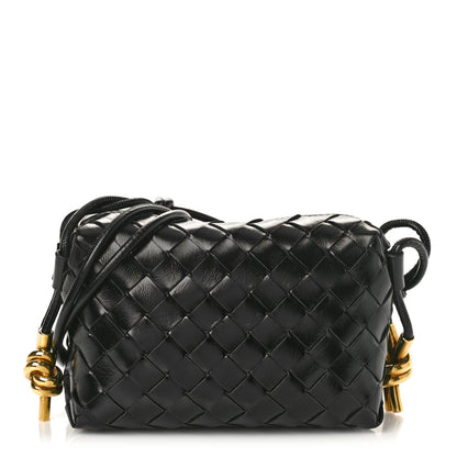 Bottega Veneta Nappa Intrecciato Metallic Knot Mini Loop Camera Bag Black 1 of 8