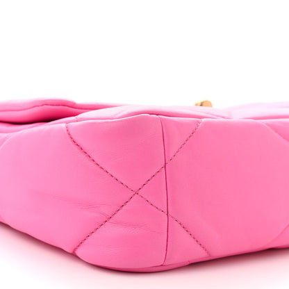 Chanel Lambskin Quilted Medium Chanel 19 Flap Neon Pink 9 of 10