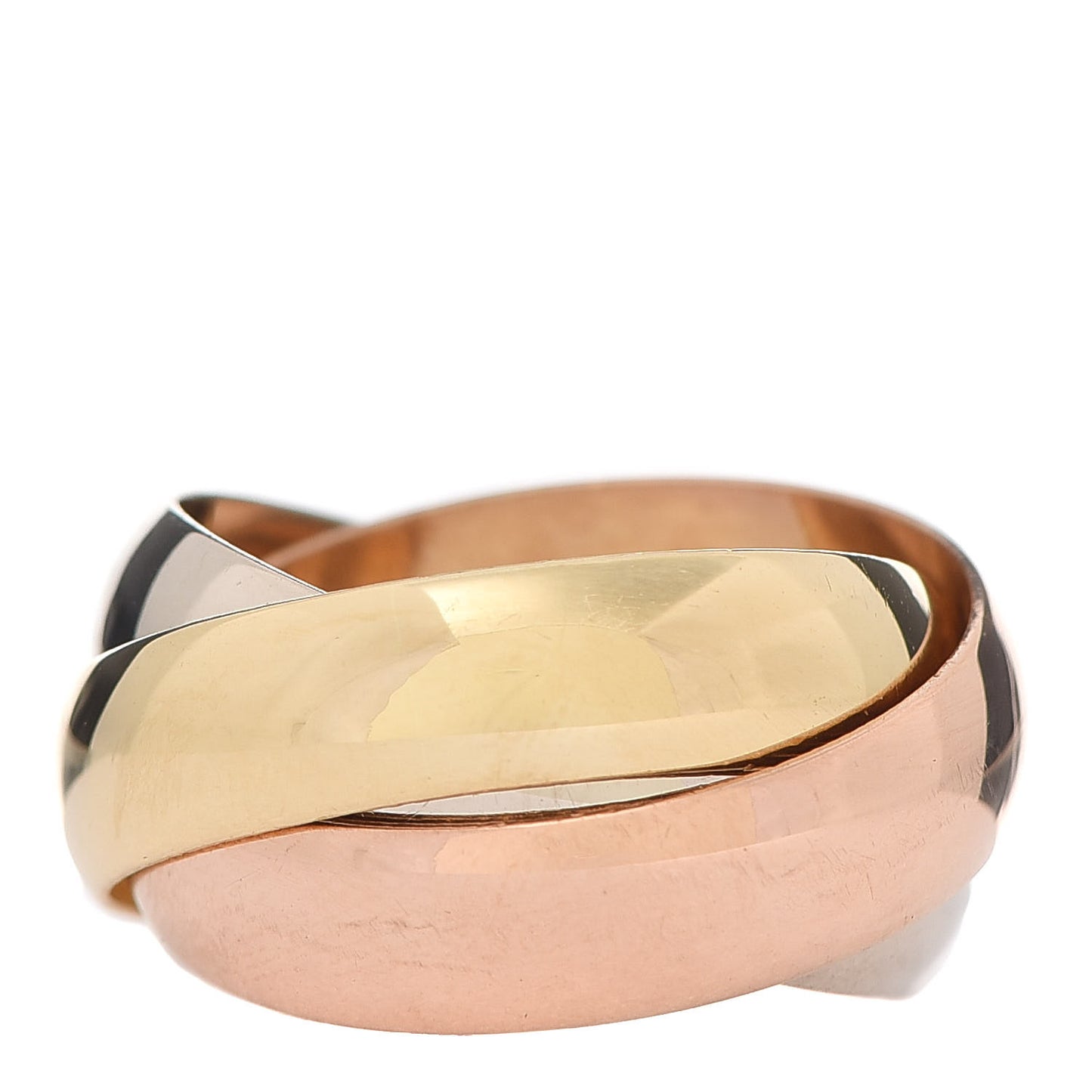 18K Pink Yellow White Gold Large Trinity Ring 54 7