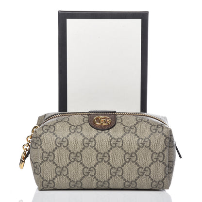 Gucci Soft GG Supreme Monogram Calfskin Small Ophidia Cosmetic Case Beige Ebony New Acero 8 of 8