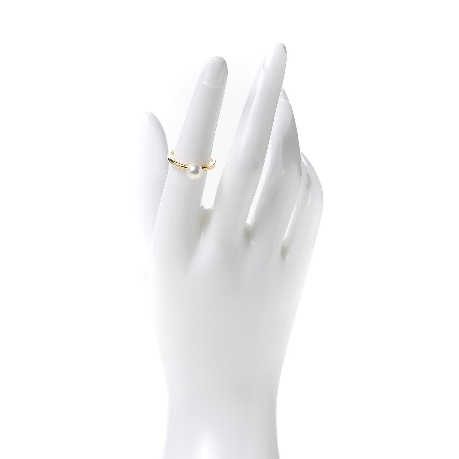Mikimoto 18K Yellow Gold Akoya Cultured Pearl 7mm Classic Elegance Ring 53 6.5 2 of 4