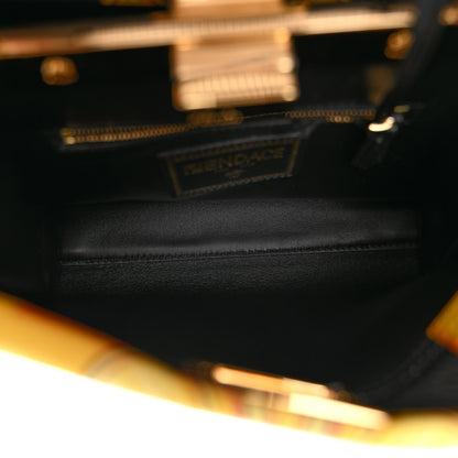 Fendi X VERSACE Vitello Seta Nappa Fendace FF Baroque Mini Peekaboo Iconic Satchel Tobacco Black Gold 5 of 9