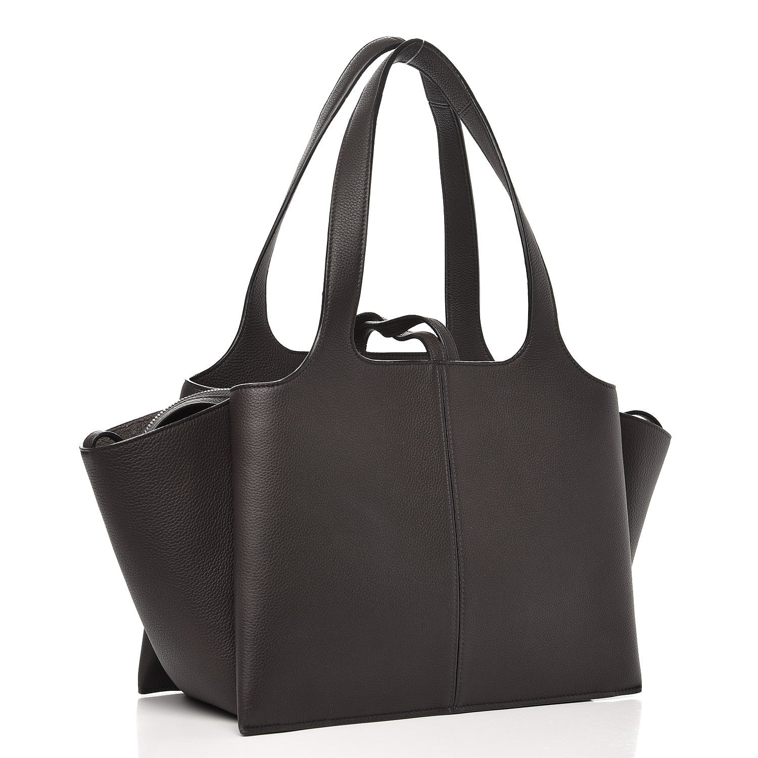 Celine Baby Grained Calfskin Small Tri-Fold Bag Anthracite 3 of 14
