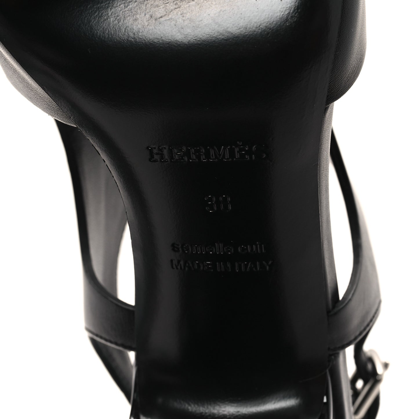 Calfskin Electra 90 Sandals 38 Black