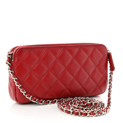 Chanel Caviar Quilted Small Clutch With Chain Dark Red 3 of 12