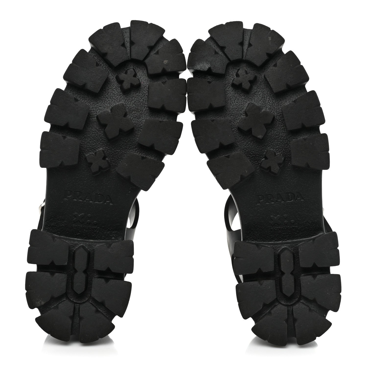 Prada Foam Rubber Triangle Logo Monolith 55mm Cage Sandals 39 Black 6 of 13