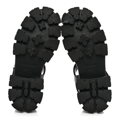 Prada Foam Rubber Triangle Logo Monolith 55mm Cage Sandals 39 Black 6 of 13