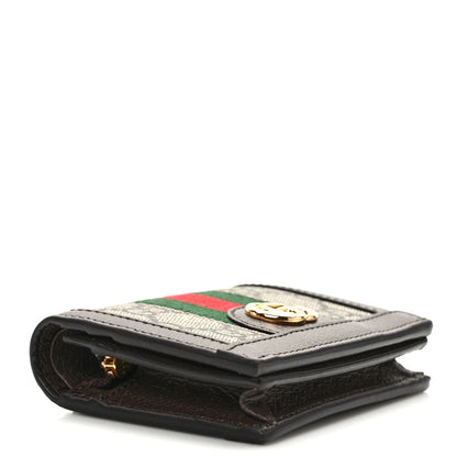 Gucci GG Supreme Monogram Web Ophidia Card Case Beige New Acero 4 of 7