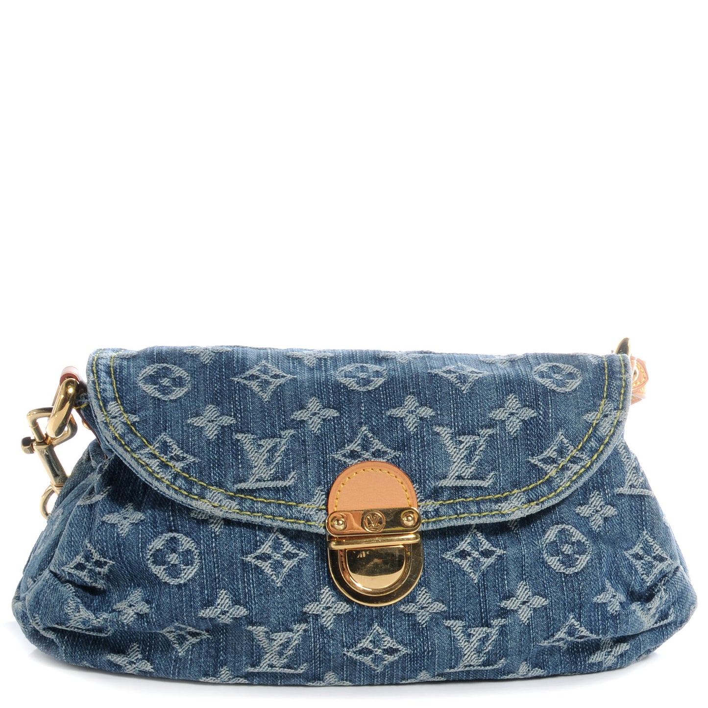 Monogram Denim Mini Pleaty Blue