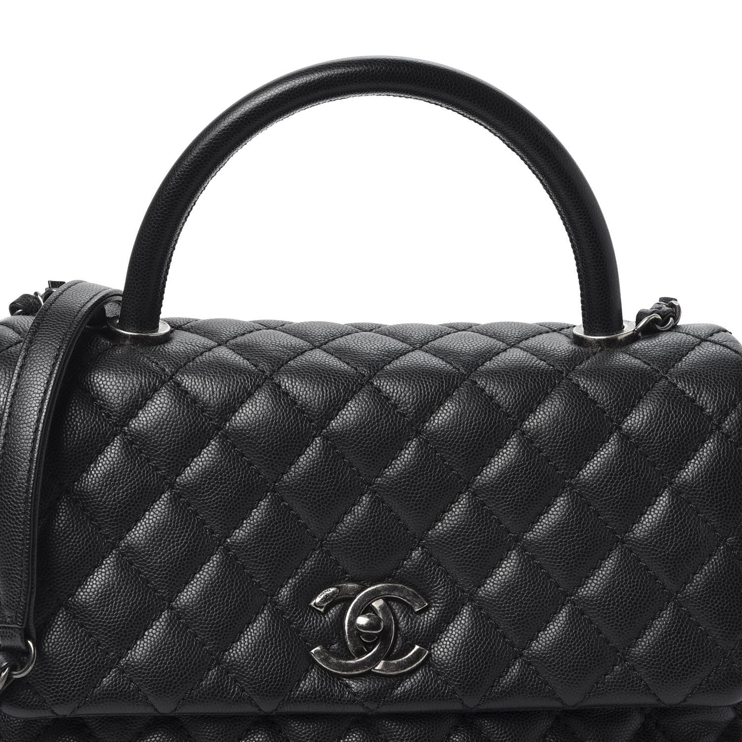 Chanel Caviar Quilted Small Coco Handle Flap Black 9 of 10