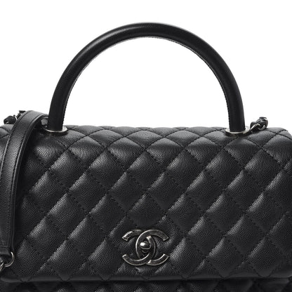 Chanel Caviar Quilted Small Coco Handle Flap Black 9 of 10