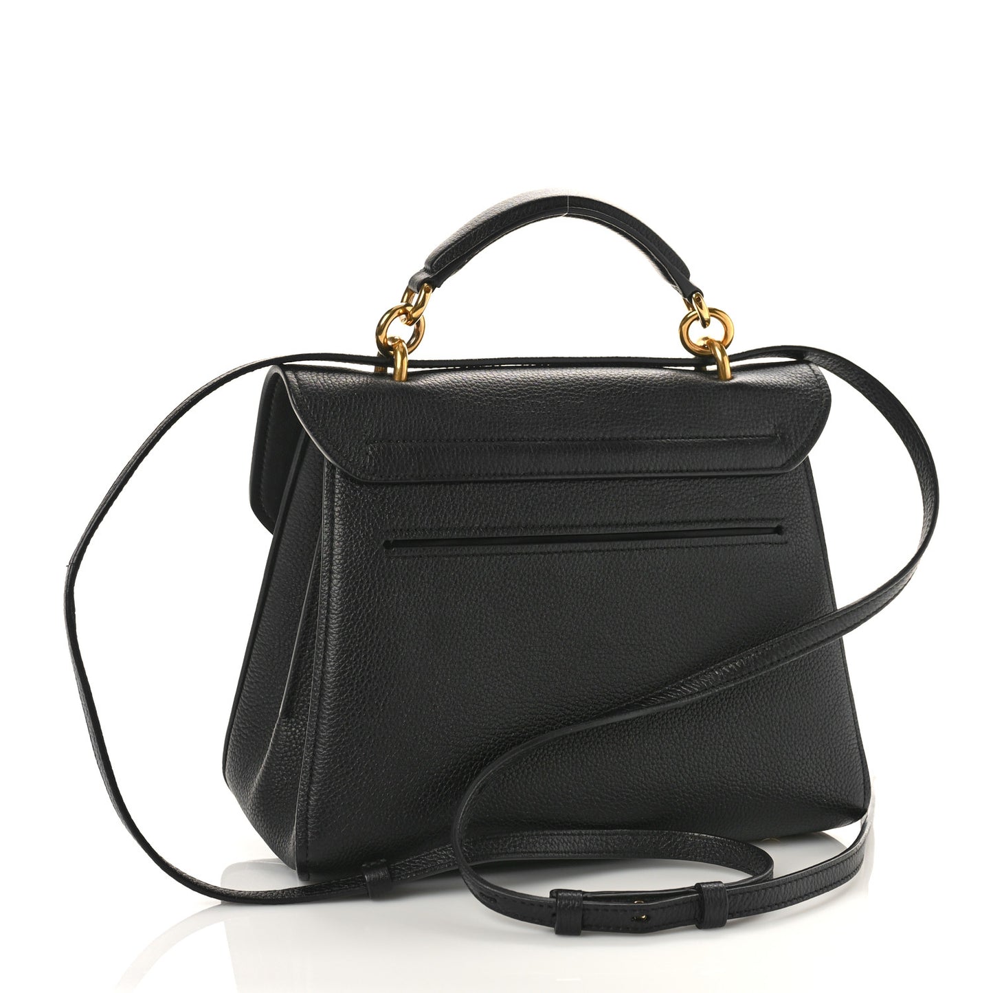Calfskin Small Margot Top Handle Satchel Black