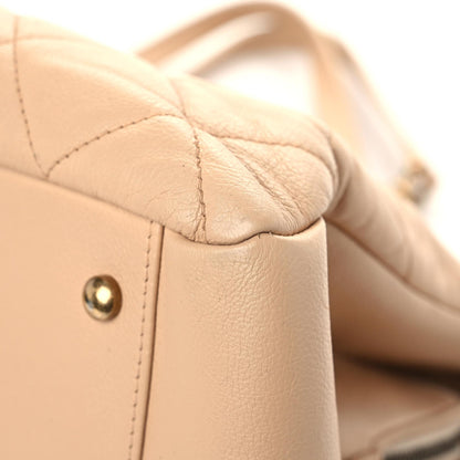 Chanel Calfskin Quilted Small CrownTote Beige 13 of 14