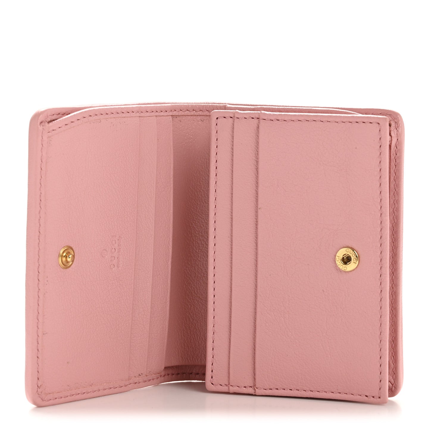 Azalea Calfskin Enamel Matelasse Diagonal Torchon GG Marmont Card Case New Cherry Red Wild Rose