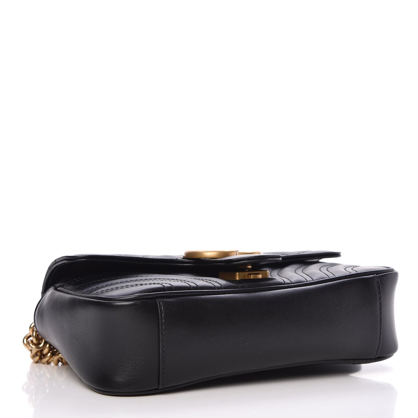 Calfskin Matelasse Mini GG Marmont Shoulder Bag Black