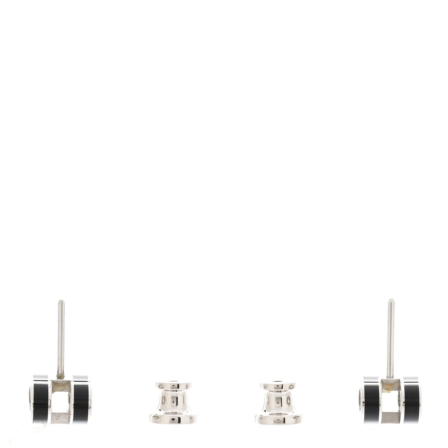 Palladium Lacquered Mini Pop H Earrings Black