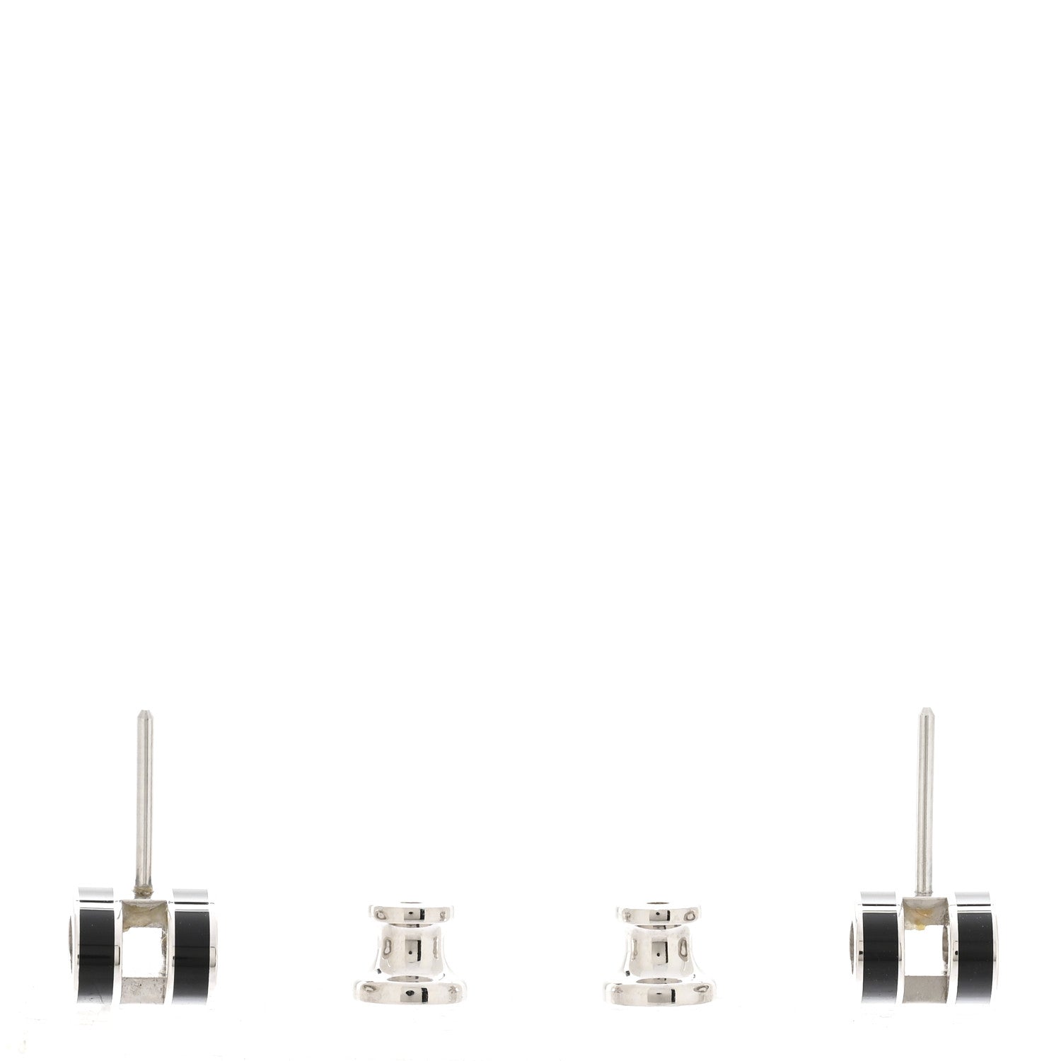 Hermes Palladium Lacquered Mini Pop H Earrings Black 3 of 5