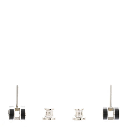 Hermes Palladium Lacquered Mini Pop H Earrings Black 3 of 5