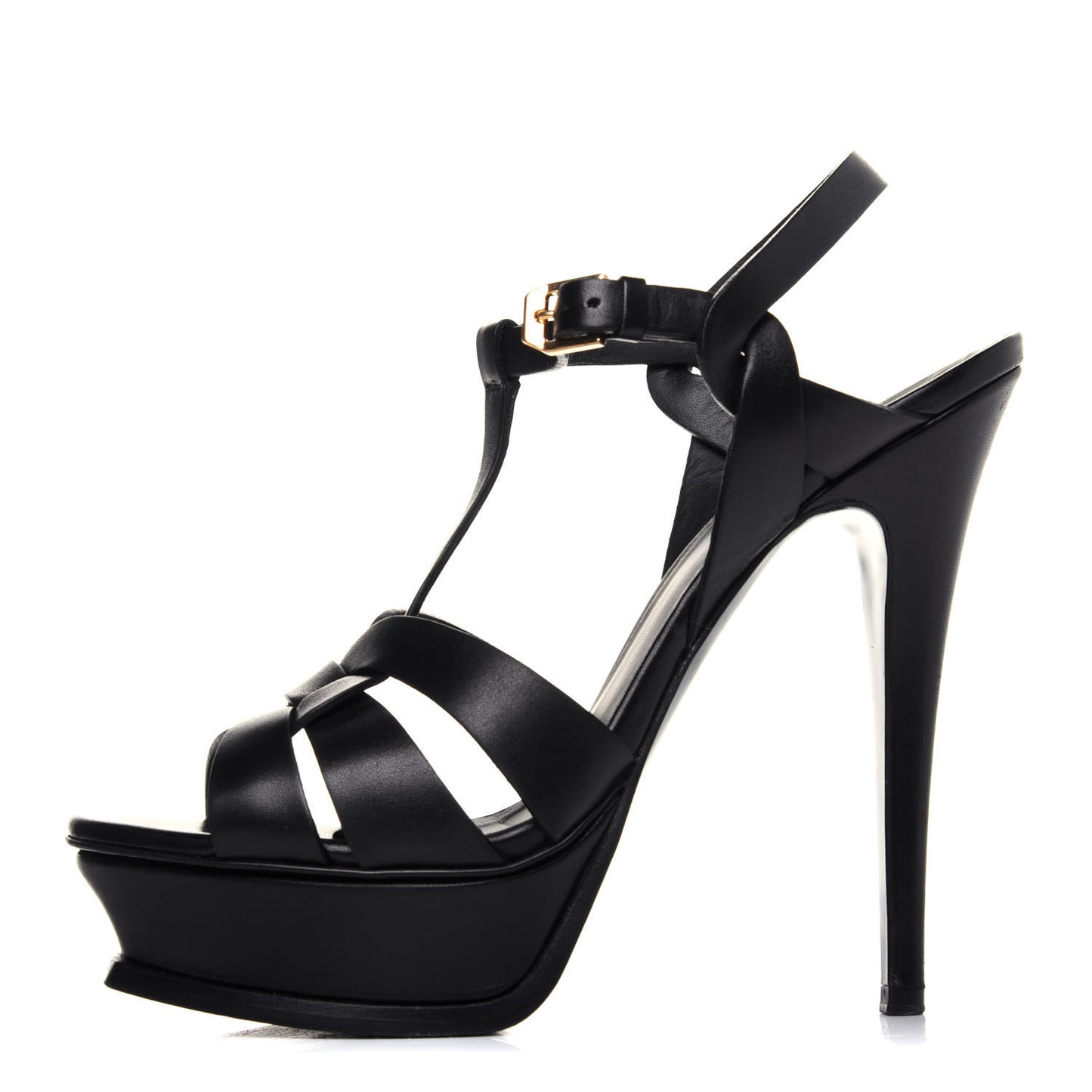 Calfskin Tribute 105 Platform Sandals 38 Black