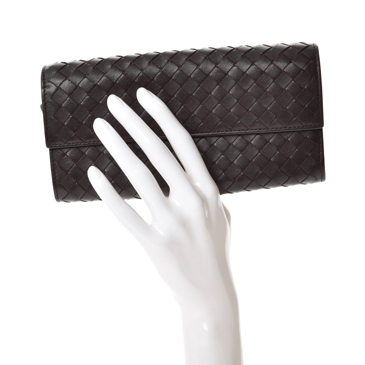 Nappa Intrecciato Continental Wallet Ebano