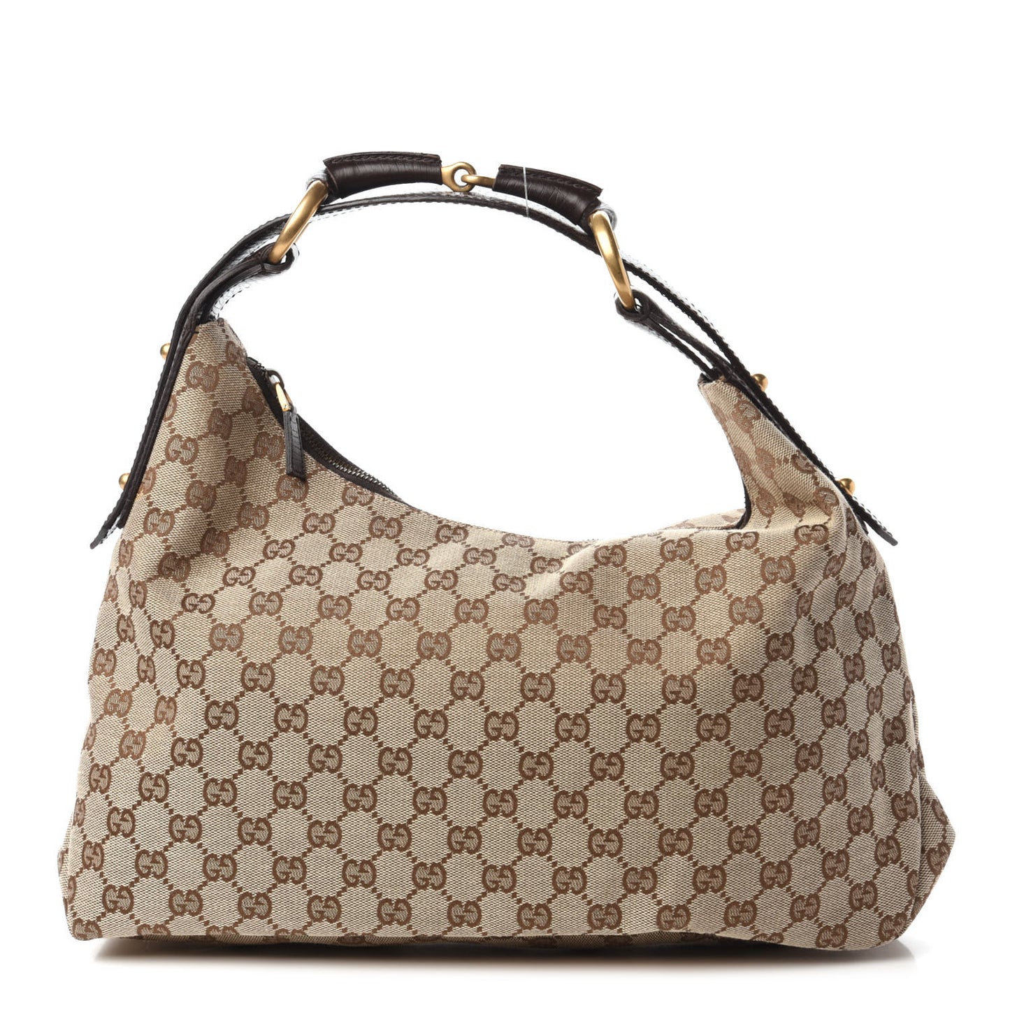 Monogram Medium Horsebit Chain Hobo Dark Brown