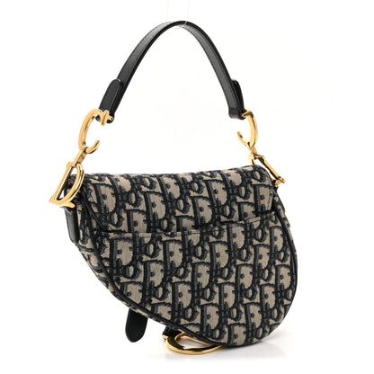 Christian Dior Oblique Mini Saddle Bag Blue 3 of 9