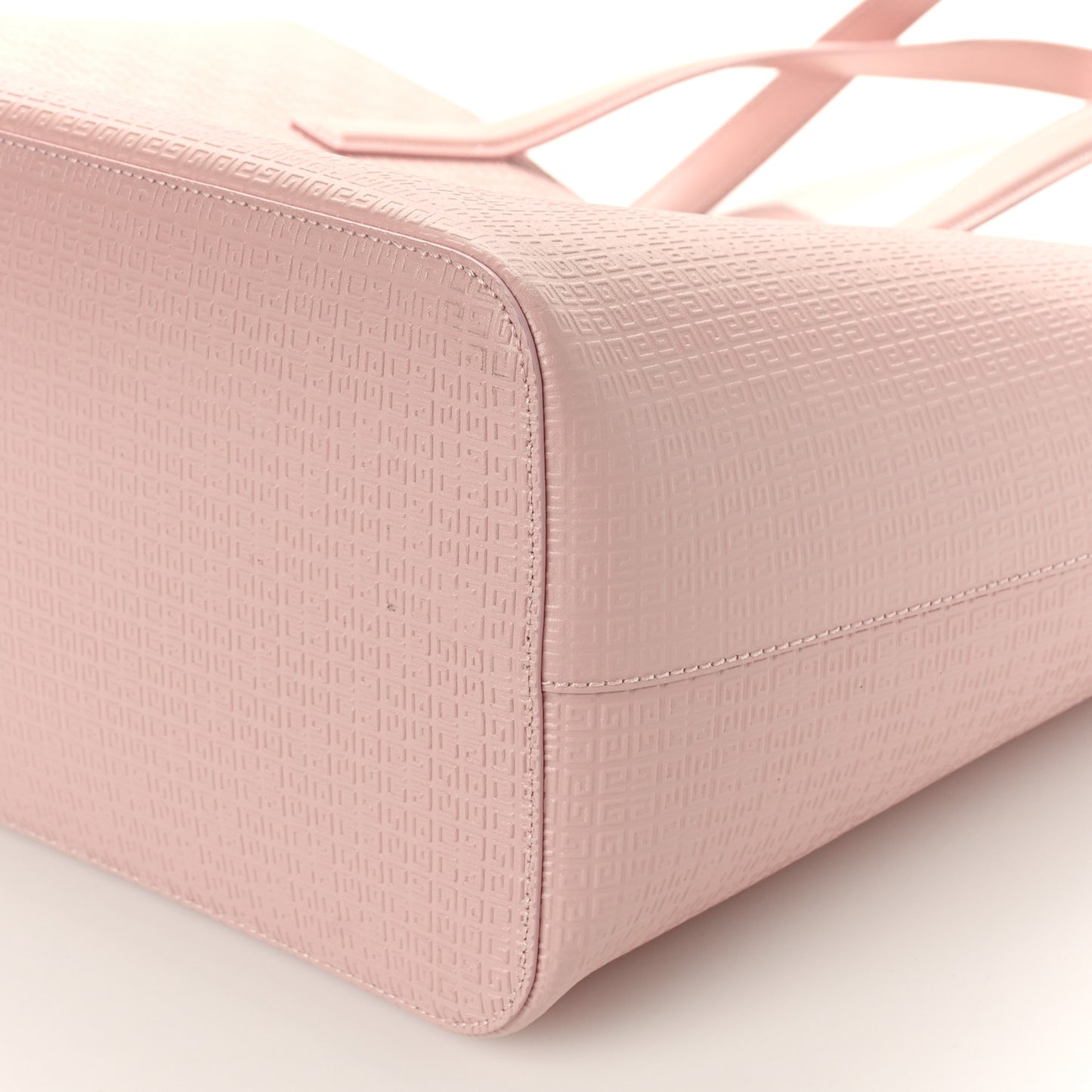 Calfskin Logo Embossed Wing Shopper Tote Blush Pink
