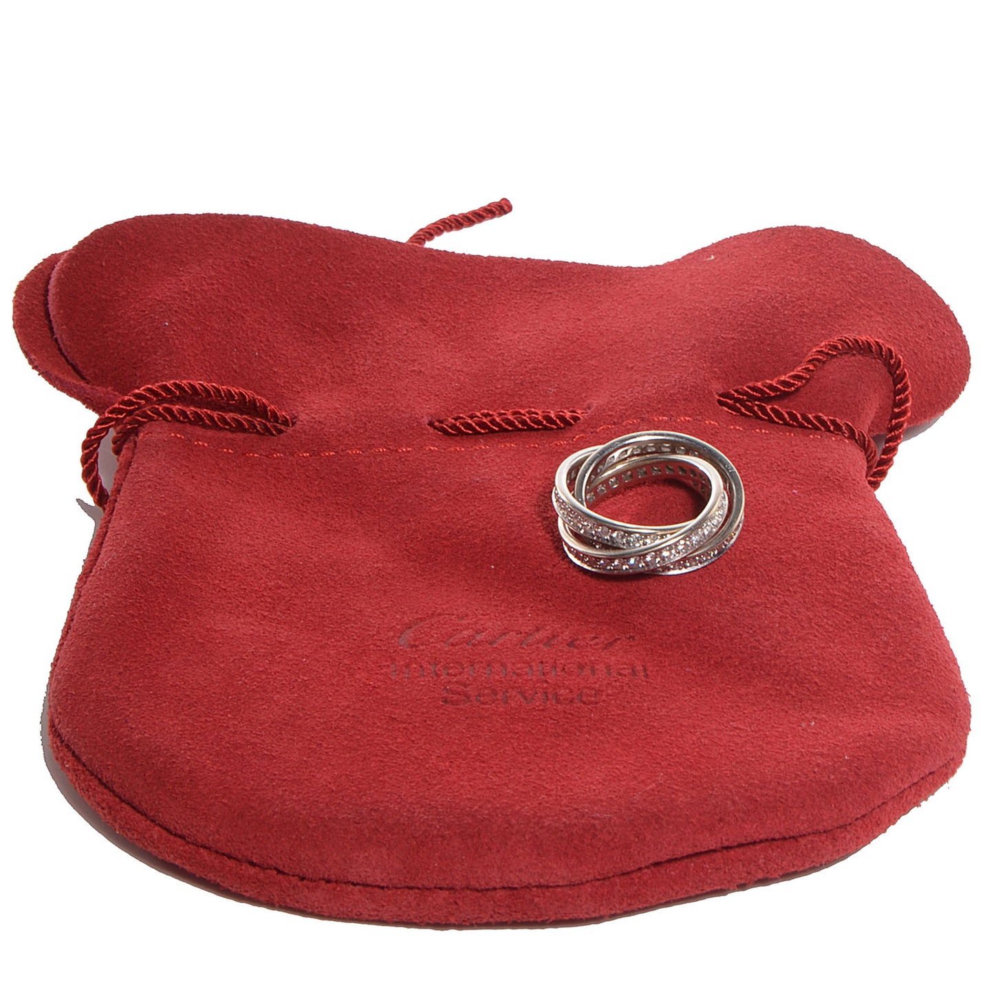 18k White Gold Diamond Trinity Rolling Ring 49 5