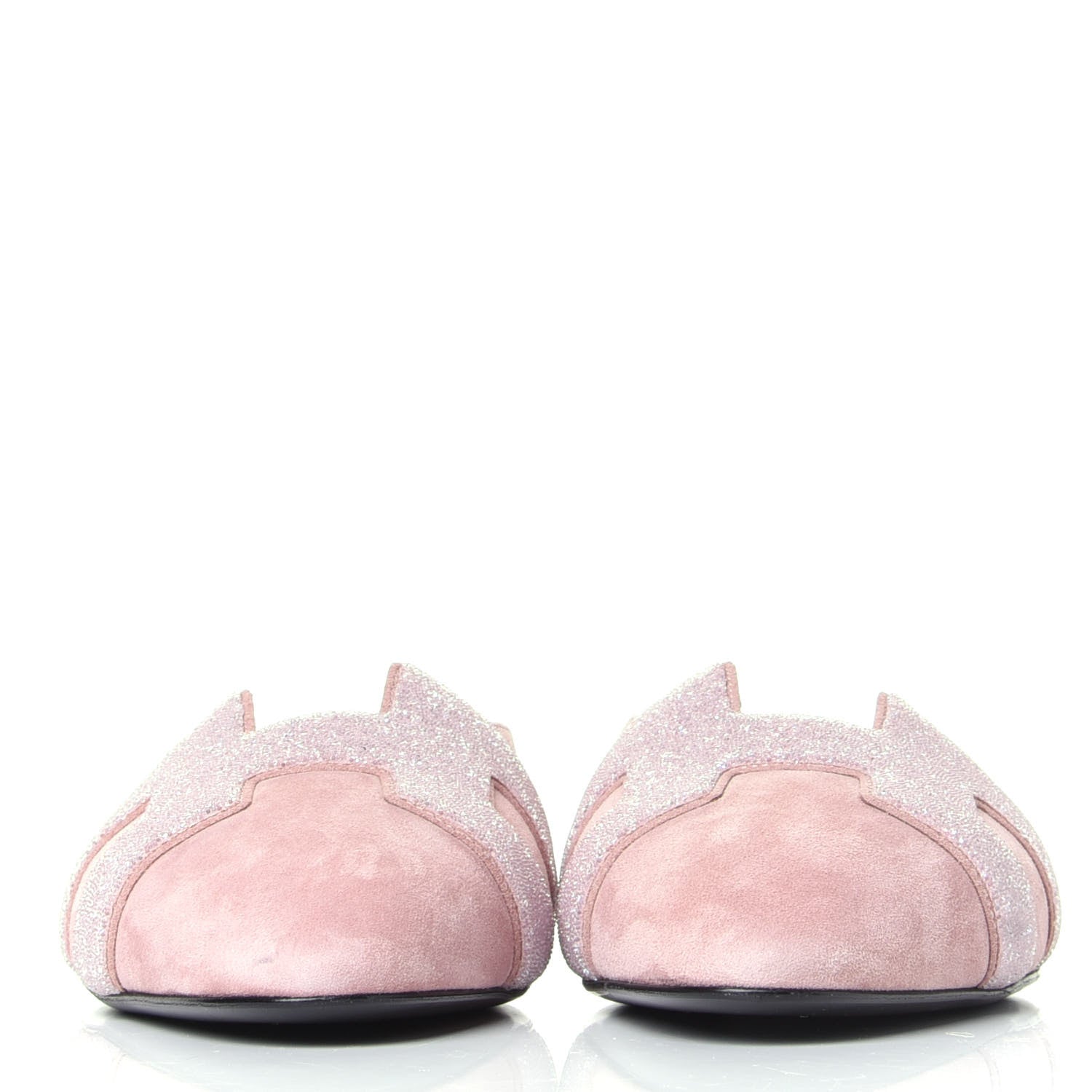 Hermes Suede Goatskin Crystal Roxane Mules 36 Rose 2 of 11