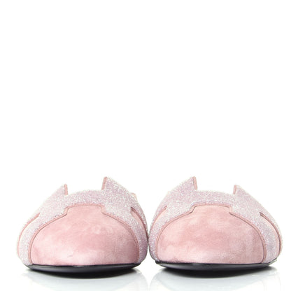 Hermes Suede Goatskin Crystal Roxane Mules 36 Rose 2 of 11