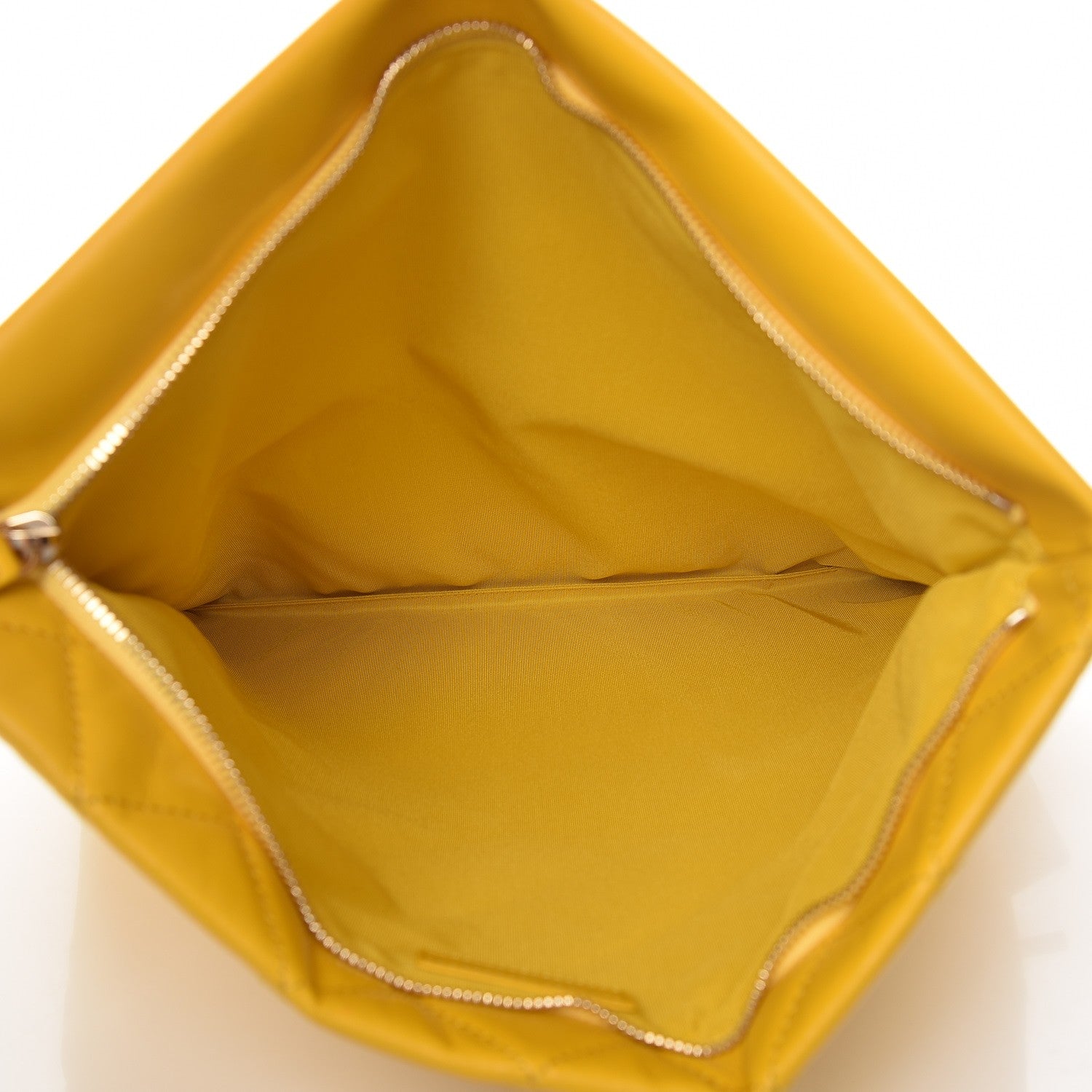 Chanel Calfskin Quilted Greek Clutch Yellow 5 of 9