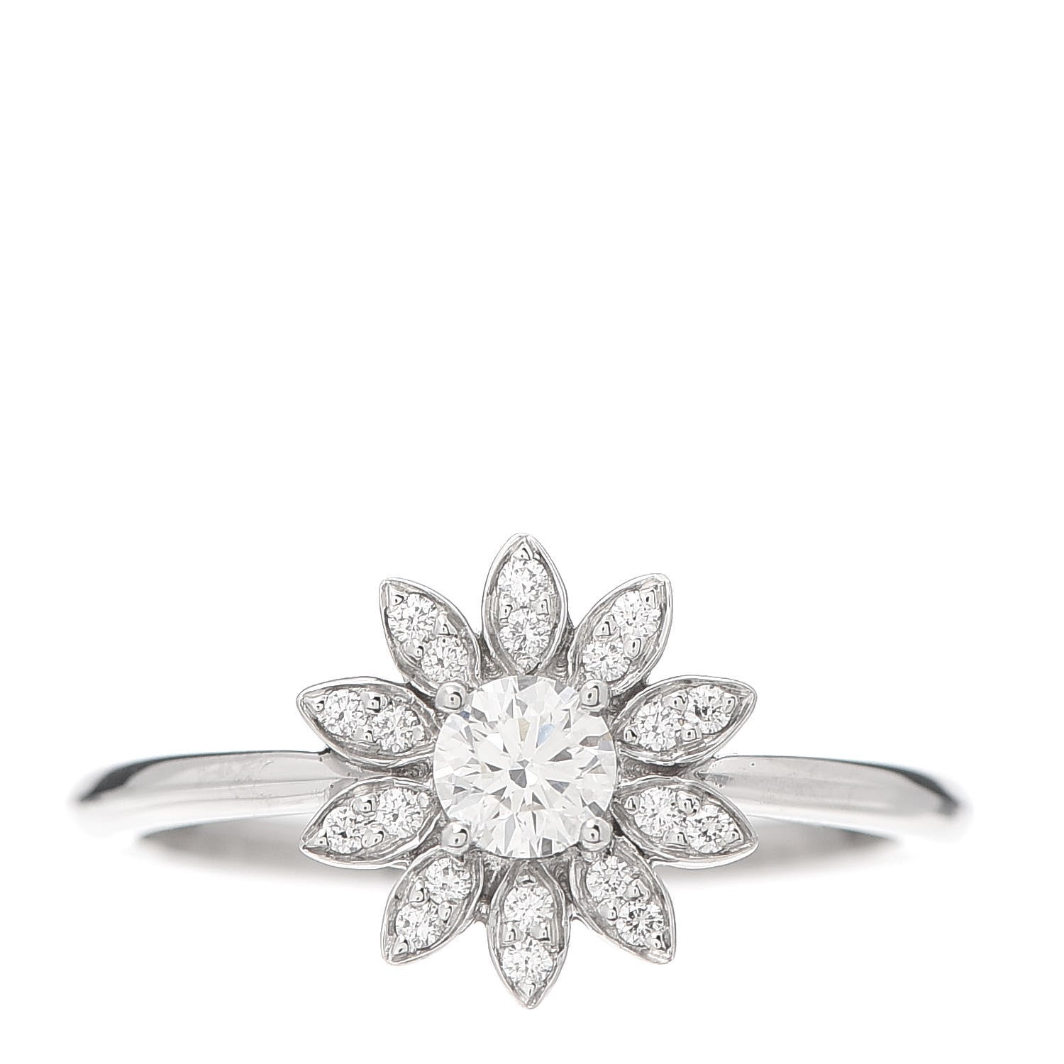 Tiffany Platinum Diamond Enchant Garden Flower Ring 49 5 1 of 6